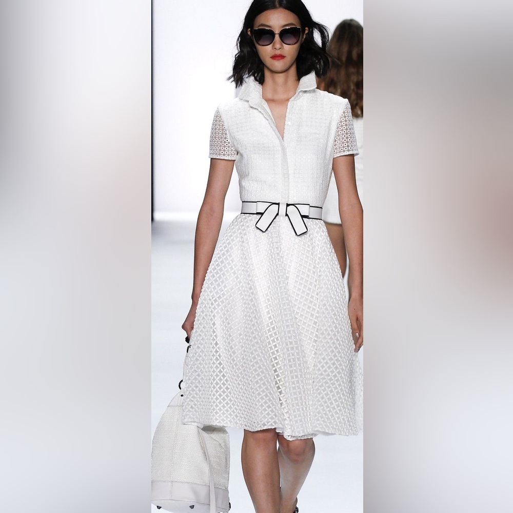 Badgley Mischka White Dress with Black Label
